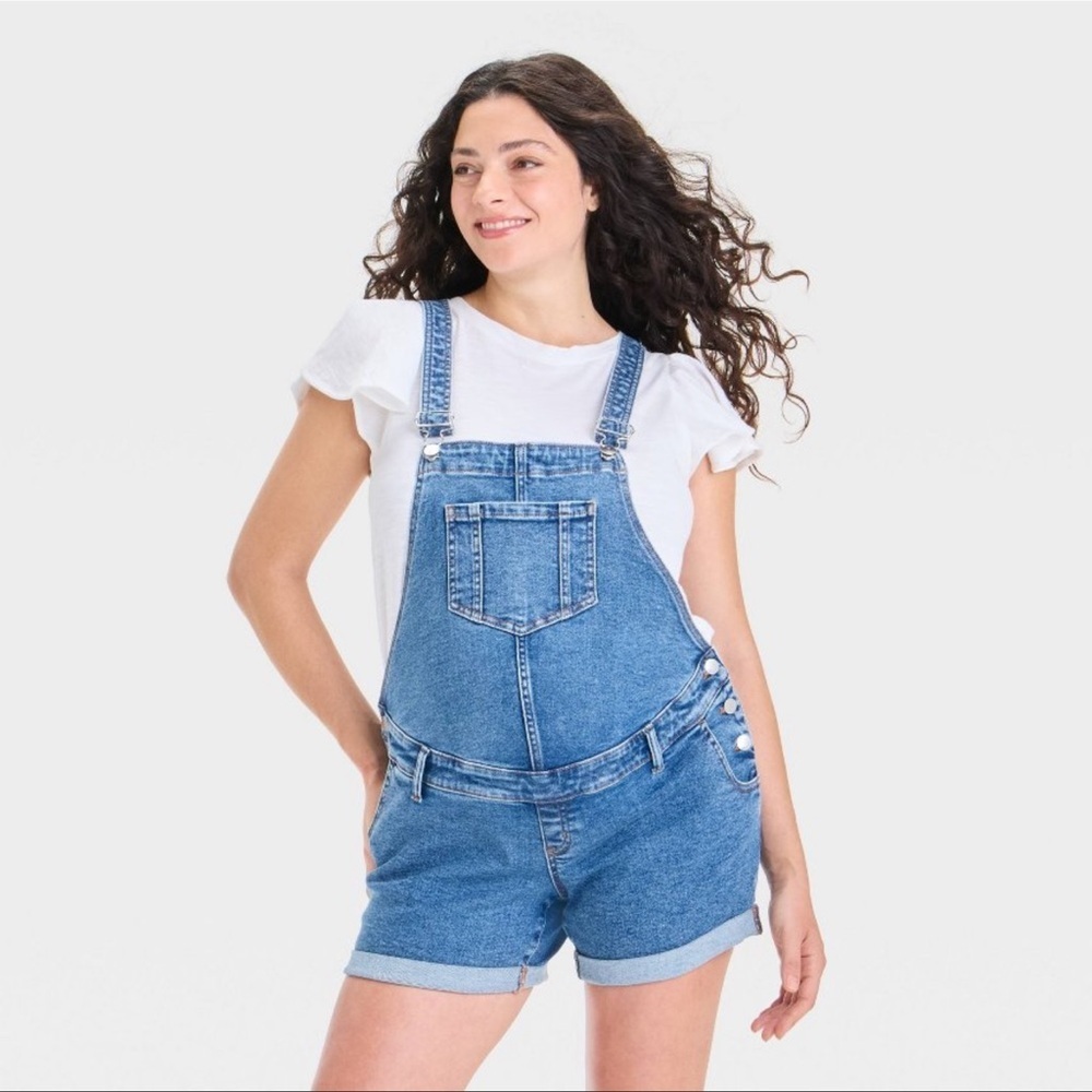 Ingrid & Isabel Light Blue Denim Short Overalls